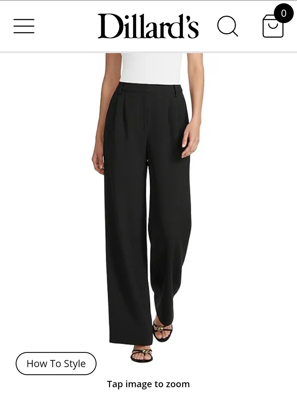 Gianni Bini Black Wide-Leg Pleated Trousers